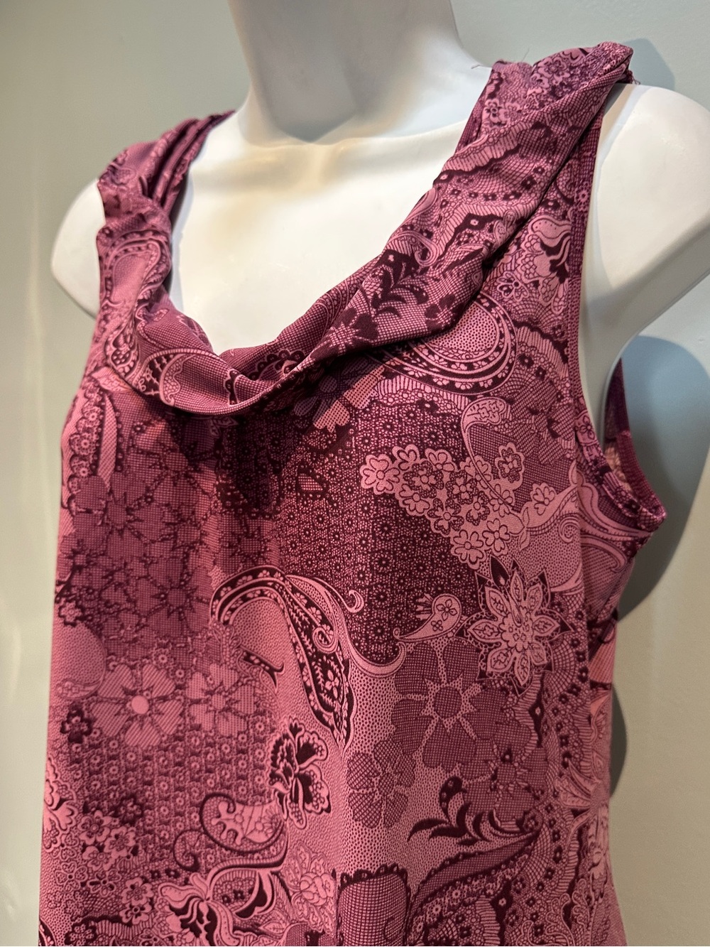 Ann Taylor Purple Patterned Dress Medium - Picture 3 of 13